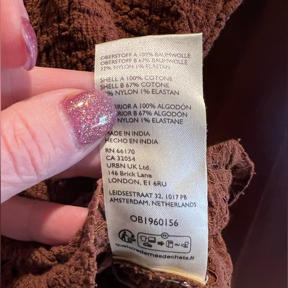 Anthropologie Maeve Brown Stretch Smocked Top - XXS - Picture 5 of 7